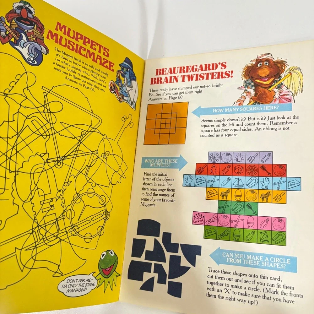 Muppet Madness First Edition 1980 Random House Jim Henson Vintage Activity Book